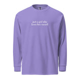 Just A Girl Who Loves Her Jack Russell Terrier Garment-dyed Heavyweight Long-sleeve Shirt . Violet