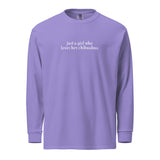 Just A Girl Who Loves Her Chihuahua Garment-dyed Heavyweight Long-sleeve Shirt . Violet