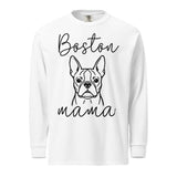 Boston Mama Mode Garment-Dyed Heavyweight Long-Sleeve Shirt . White