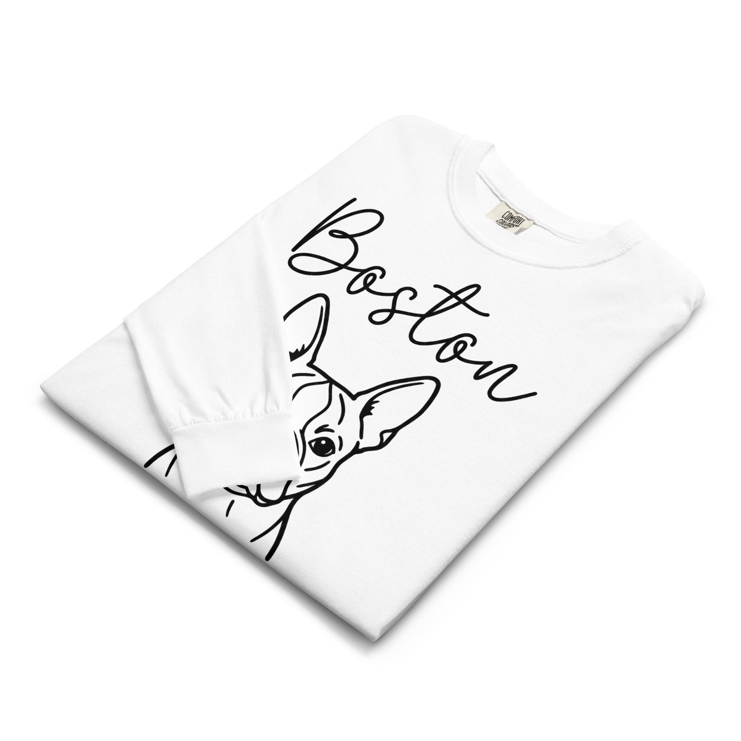 Boston Mama Mode Garment-Dyed Heavyweight Long-Sleeve Shirt .