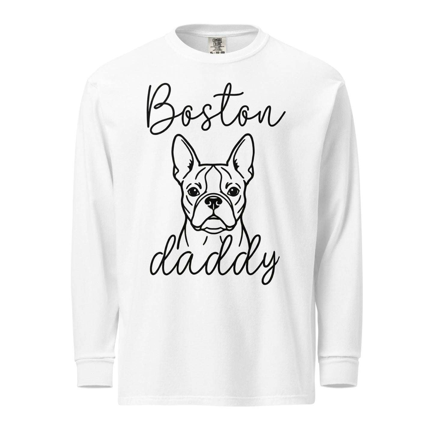Boston Daddy Mode Garment-Dyed Heavyweight Long-Sleeve Shirt . White