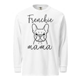 French Bulldog Frenchie Mama Mode Garment-dyed Heavyweight Long-Sleeve Shirt . White