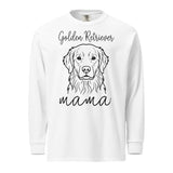 Golden Retriever Mama Mode Garment-dyed Heavyweight Long-sleeve Shirt . White