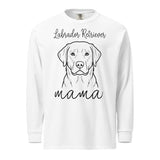 Labrador Retriever Mama Mode Garment-dyed Heavyweight Long-sleeve Shirt . White