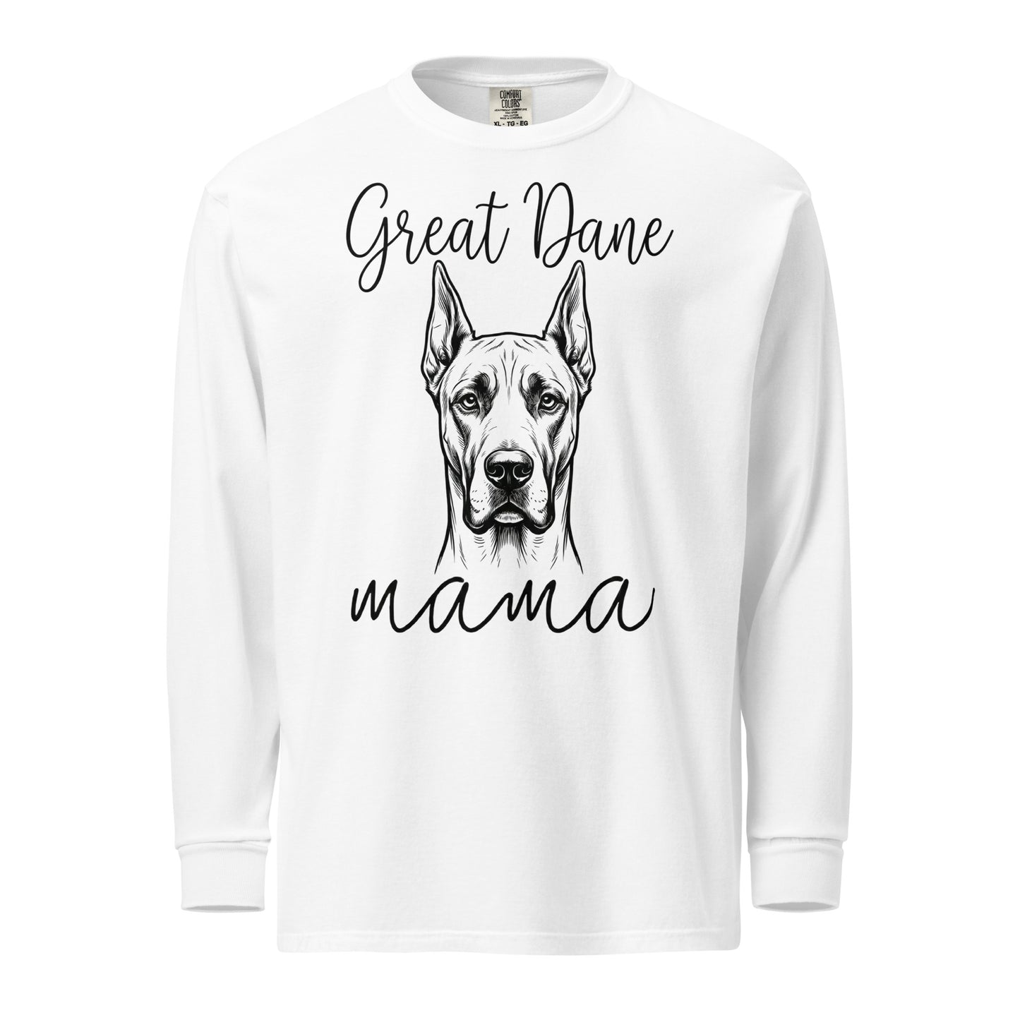 Great Dane Mama Mode Garment-dyed Heavyweight Long-sleeve Shirt . White