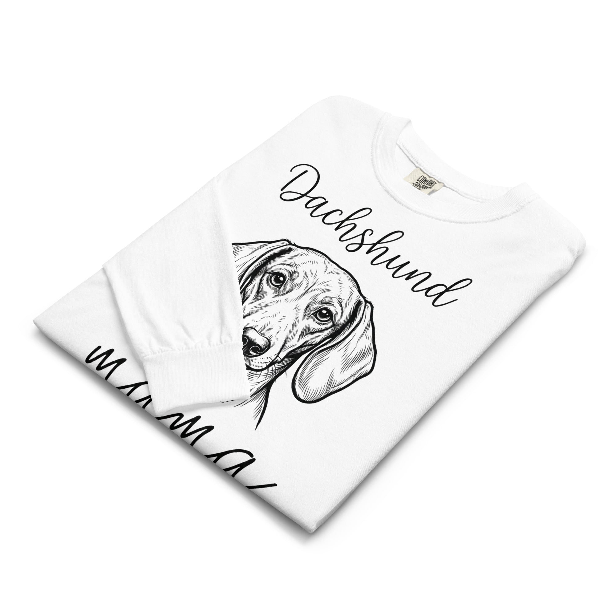Dachshund Mama Mode Garment-dyed Heavyweight Long-sleeve Shirt .