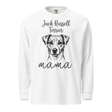 Jack Russell Terrier Mama Mode Garment-dyed Heavyweight Long-sleeve Shirt . White