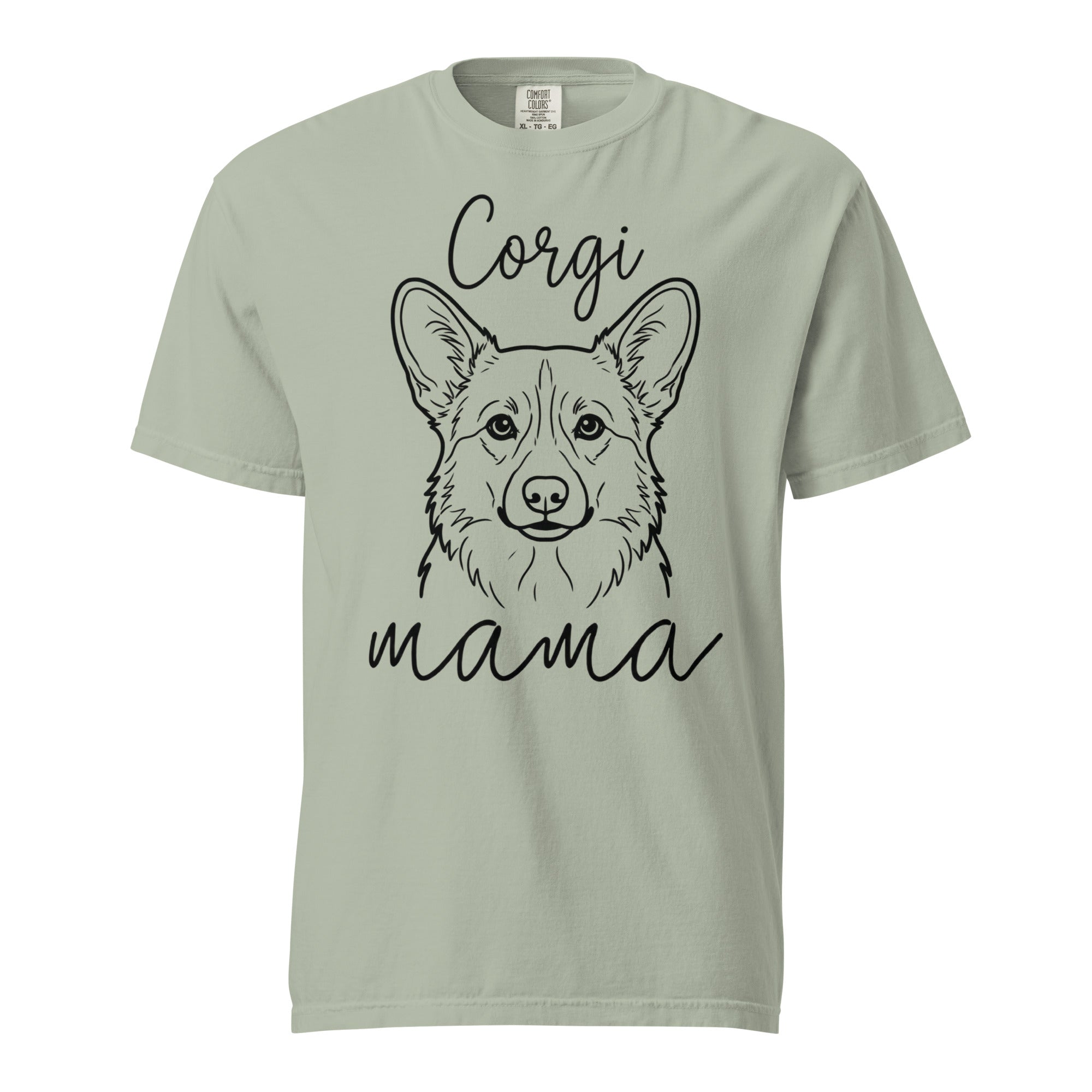 Corgi Mama Mode Garment-dyed Heavyweight T-Shirt . Bay