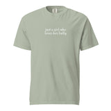 Just A Girl Who Loves Her Bully Bull Terrier Garment-dyed Heavyweight T-Shirt . Bay