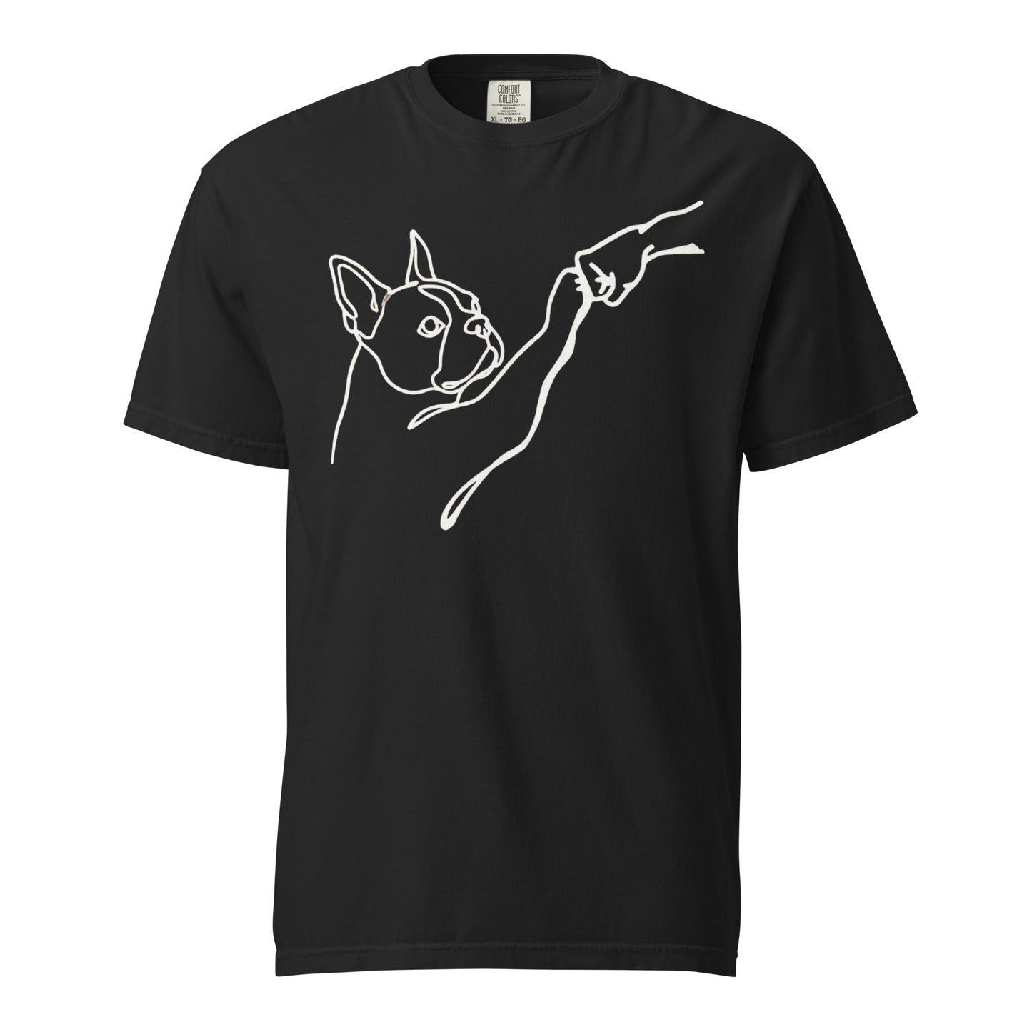 Dog Fist Bump Unisex Garment-Dyed Heavyweight T-Shirt . Black