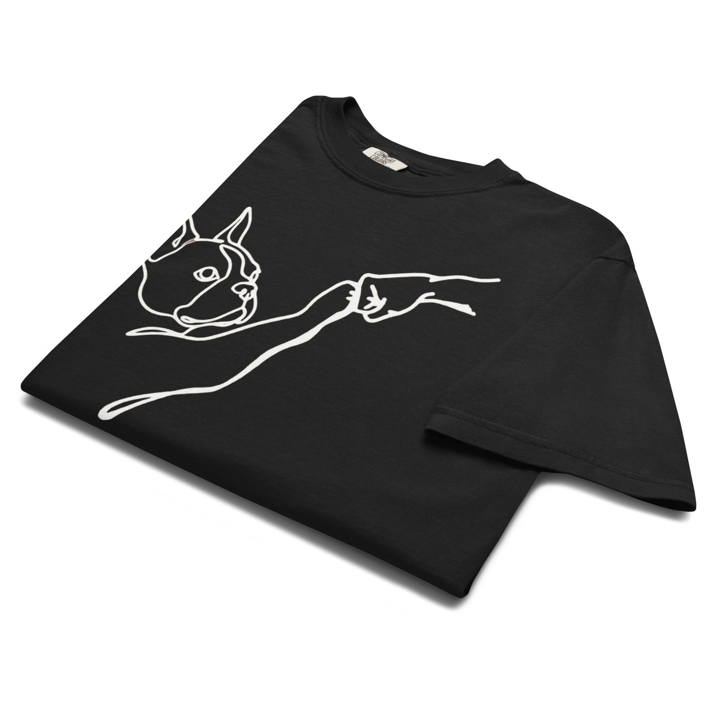 Dog Fist Bump Unisex Garment-Dyed Heavyweight T-Shirt .