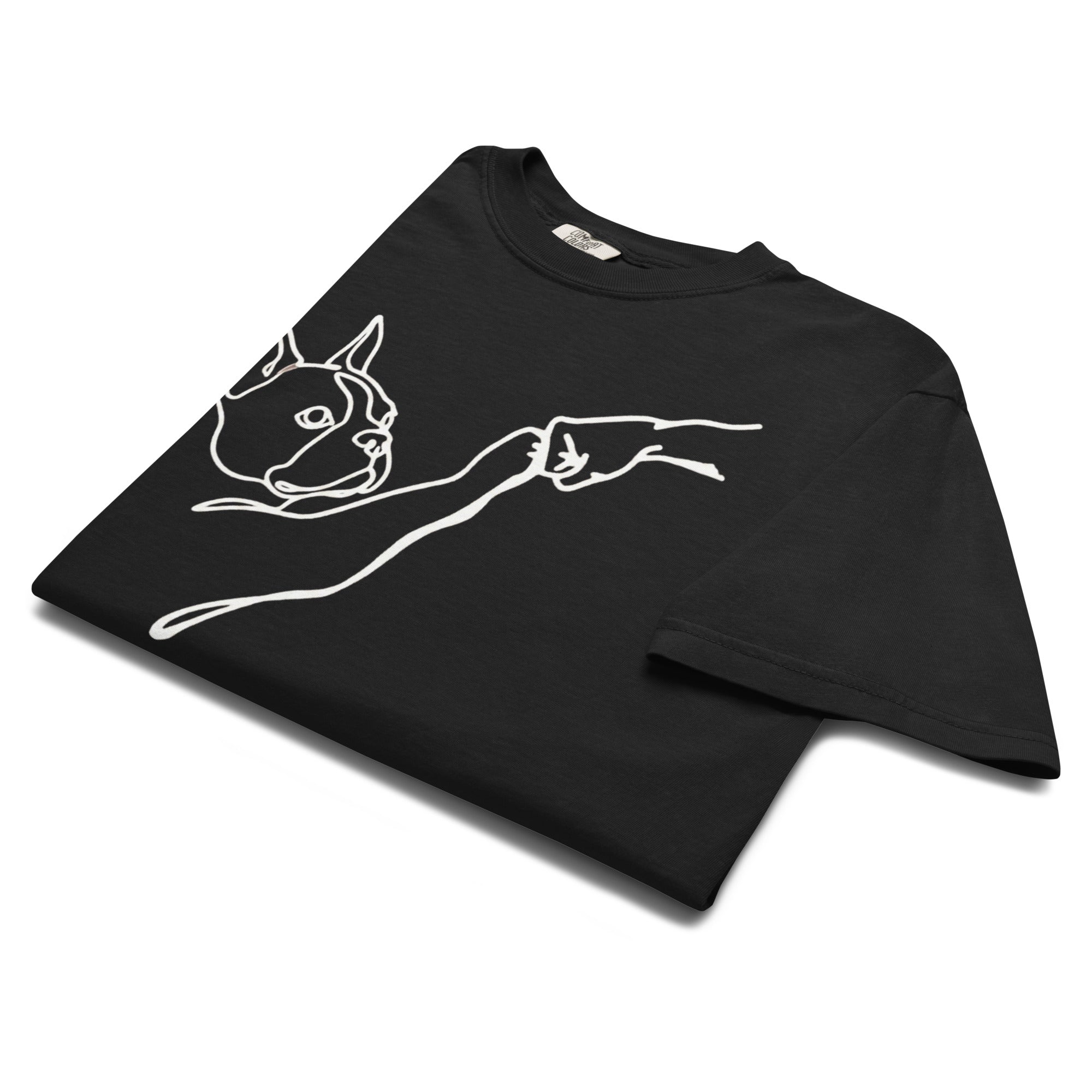 Dog Fist Bump Unisex Garment-Dyed Heavyweight T-Shirt .