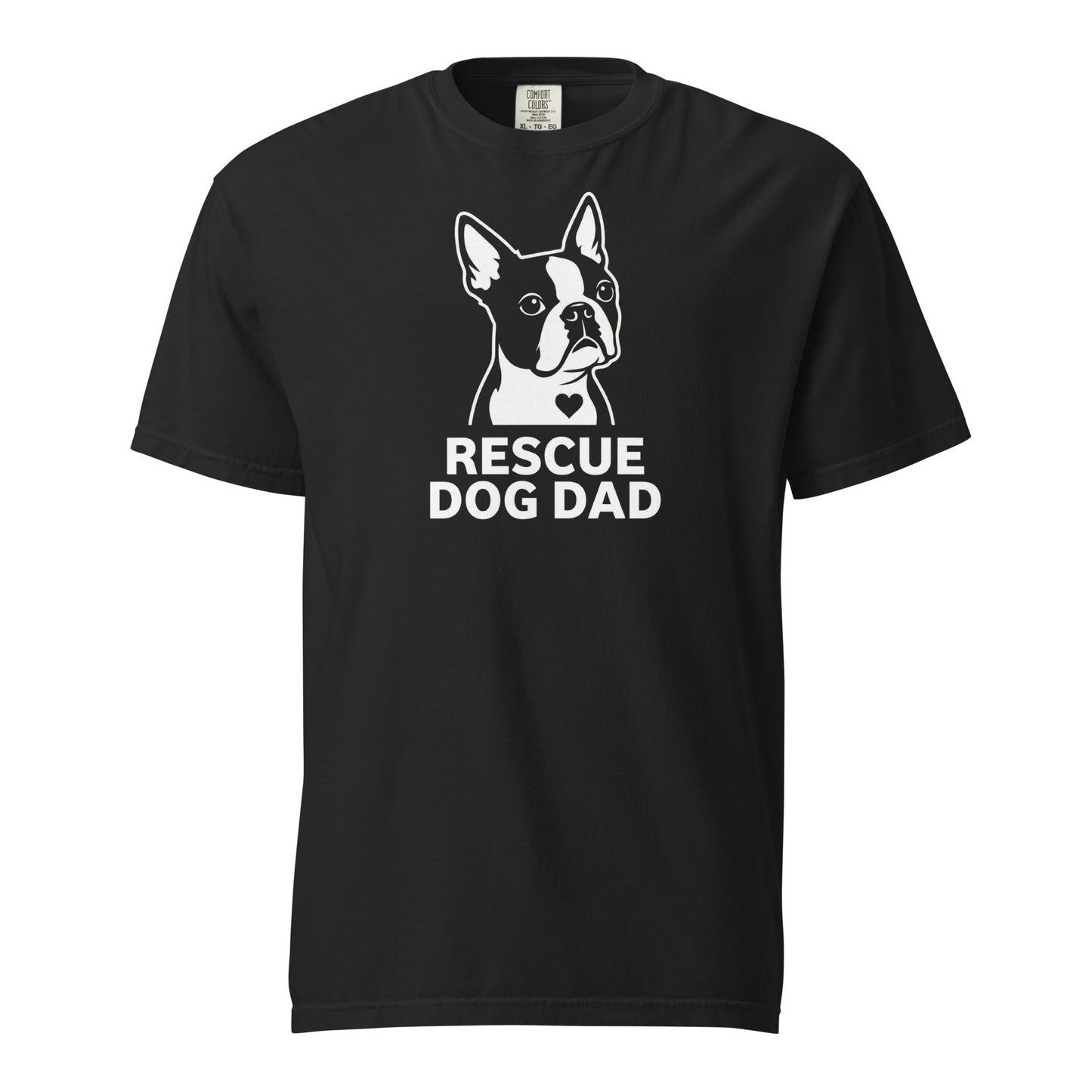 Rescue Dog Dad Garment-Dyed Heavyweight T-Shirt . Black