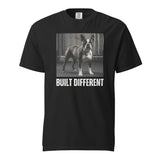 Built Different Strong Boston Terrier Dog Gym Workout Unisex Garment-dyed Heavyweight T-Shirt . Black