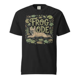 Frog Mode French Bulldog Unisex Garment-dyed Heavyweight T-Shirt . Black