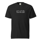 Just A Girl Who Loves Her German Shepherd GSD Garment-dyed Heavyweight T-Shirt . Black
