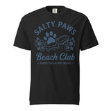 Salty Paws Beach Club Sandy Toes & Wet Noses Unisex Garment-dyed Heavyweight T-Shirt . Black