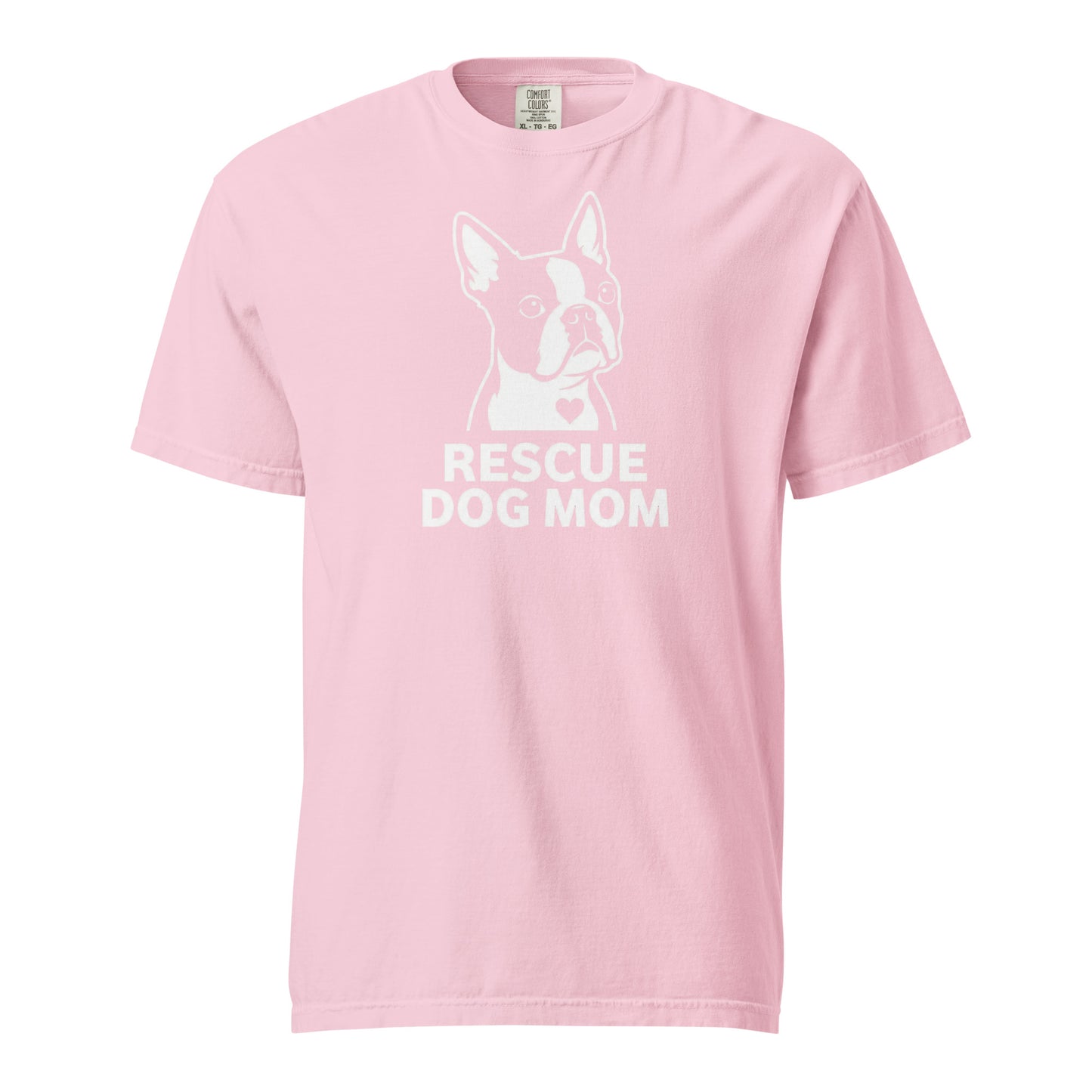 Rescue Dog Mom Garment-Dyed Heavyweight T-Shirt . Blossom