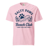 Salty Paws Beach Club Sandy Toes & Wet Noses Unisex Garment-dyed Heavyweight T-Shirt . Blossom