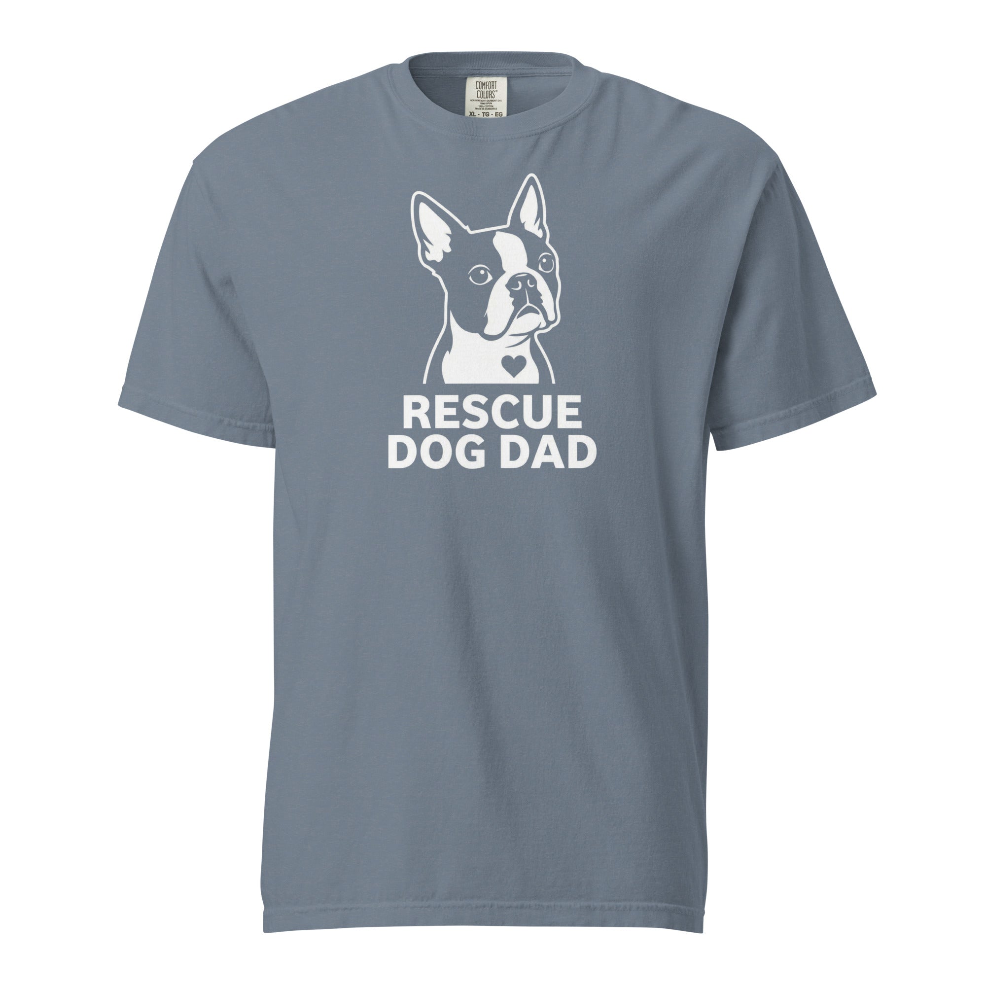 Rescue Dog Dad Garment-Dyed Heavyweight T-Shirt . Blue Jean