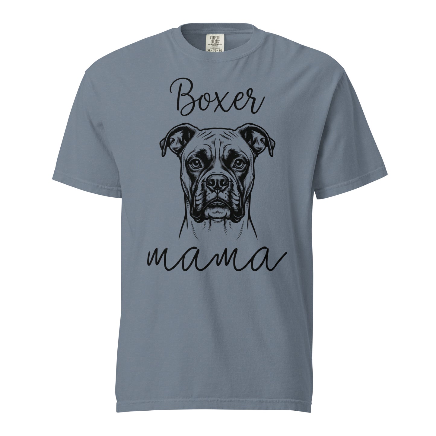 Boxer Mama Mode Garment-dyed Heavyweight T-Shirt . Blue Jean