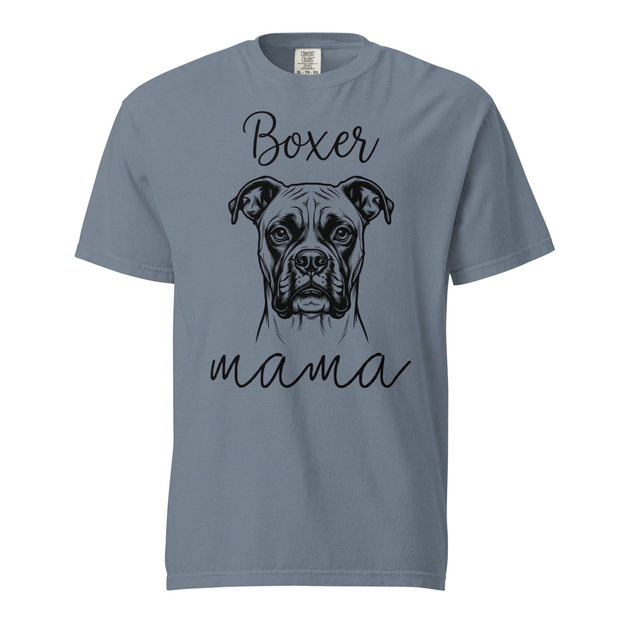 Boxer Mama Mode Garment-dyed Heavyweight T-Shirt . Blue Jean