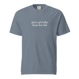 Just A Girl Who Loves Her Lab Garment-dyed Heavyweight T-Shirt . Blue Jean