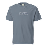 Just A Girl Who Loves Her Boxer Garment-dyed Heavyweight T-Shirt . Blue Jean