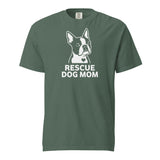 Rescue Dog Mom Garment-Dyed Heavyweight T-Shirt . Blue Spruce