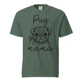 Pug Mama Mode Garment-dyed Heavyweight T-Shirt . Blue Spruce