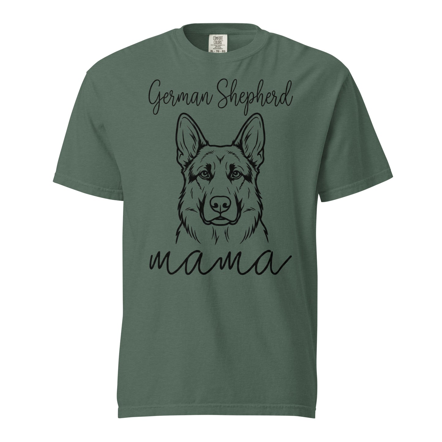 German Shepherd Mama Mode Garment-dyed Heavyweight T-Shirt . Blue Spruce