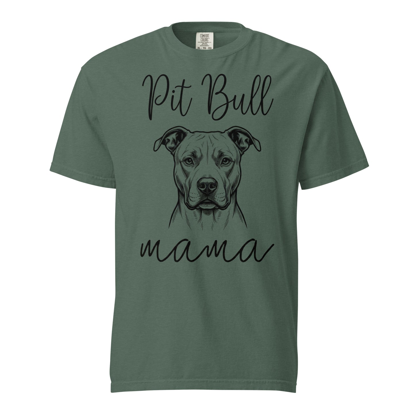 Pit Bull Mama Mode Garment-dyed Heavyweight T-Shirt . Blue Spruce