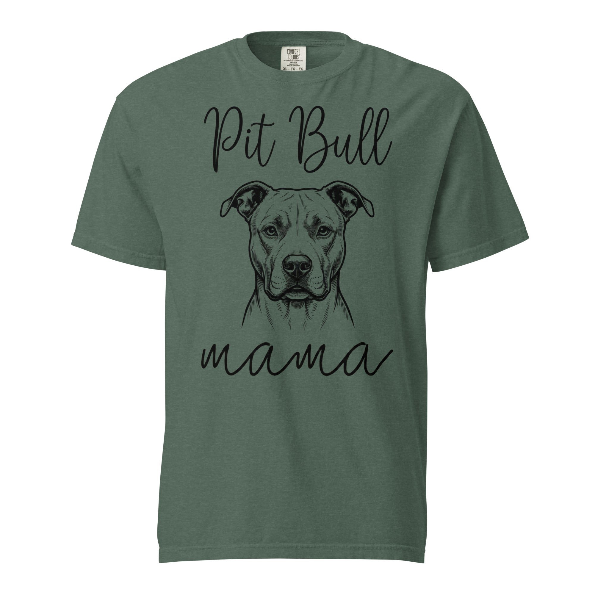 Pit Bull Mama Mode Garment-dyed Heavyweight T-Shirt . Blue Spruce