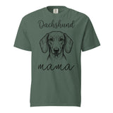 Dachshund Mama Mode Garment-dyed Heavyweight T-Shirt . Blue Spruce