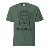 Corgi Mama Mode Garment-dyed Heavyweight T-Shirt . Blue Spruce