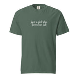 Just A Girl Who Loves Her Lab Garment-dyed Heavyweight T-Shirt . Blue Spruce