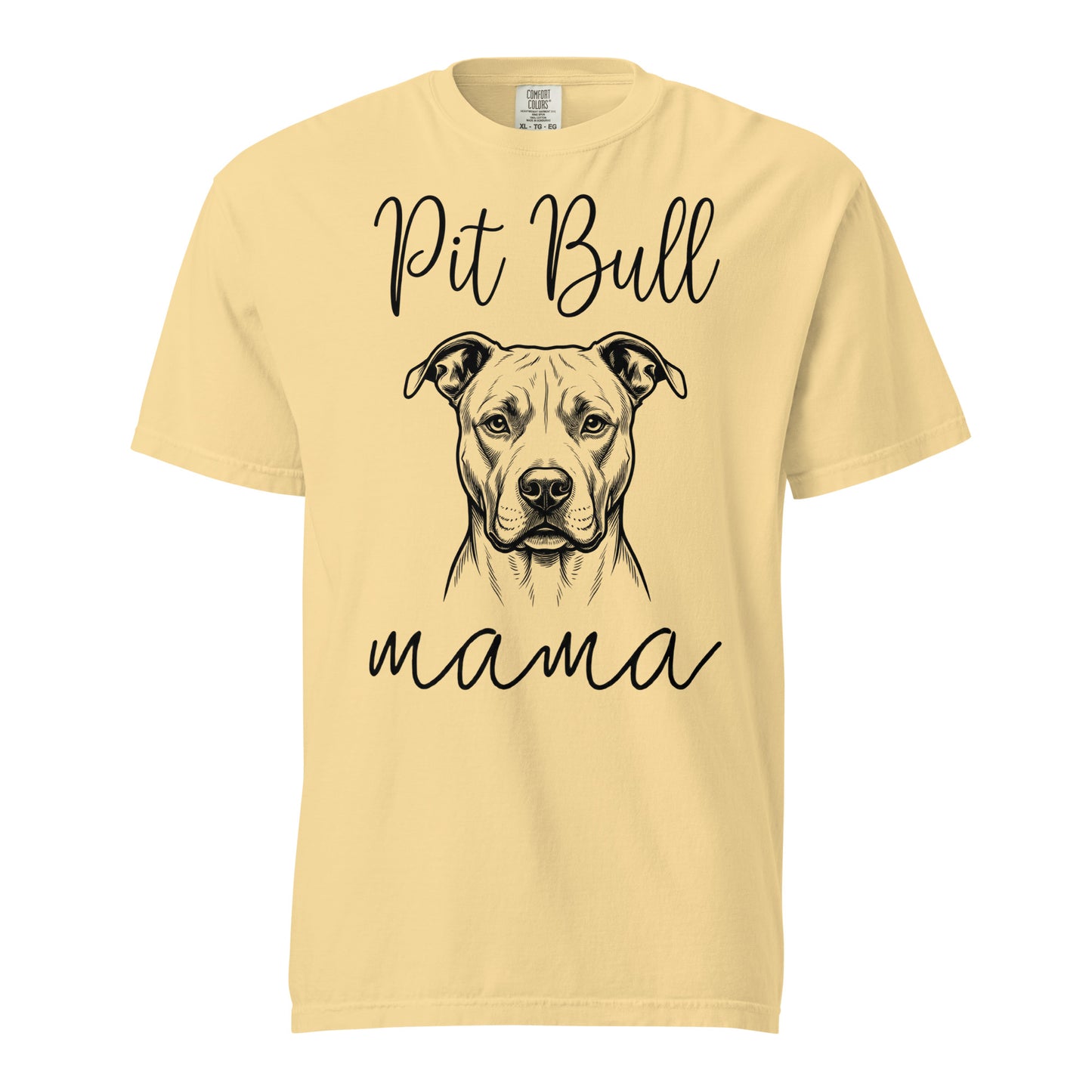 Pit Bull Mama Mode Garment-dyed Heavyweight T-Shirt . Butter