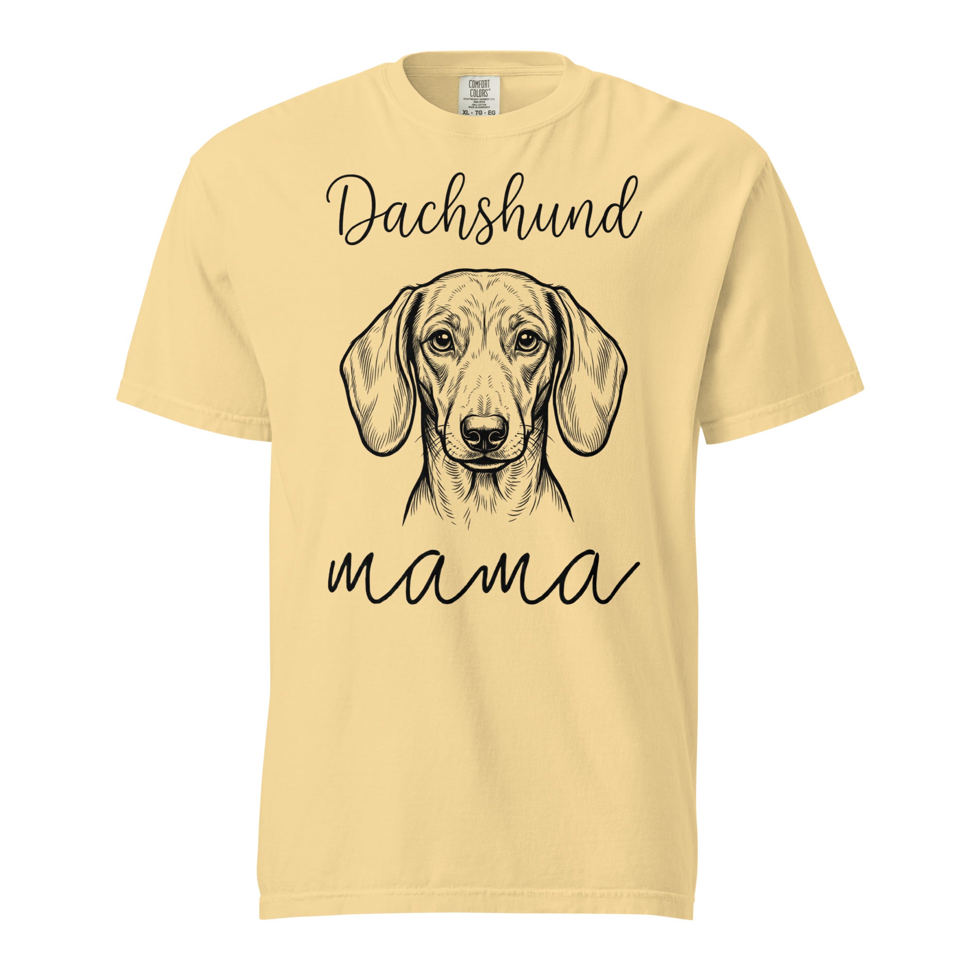 Dachshund Mama Mode Garment-dyed Heavyweight T-Shirt . Butter