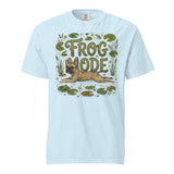 Frog Mode French Bulldog Unisex Garment-dyed Heavyweight T-Shirt . Chambray