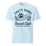 Salty Paws Beach Club Sandy Toes & Wet Noses Unisex Garment-dyed Heavyweight T-Shirt . Chambray