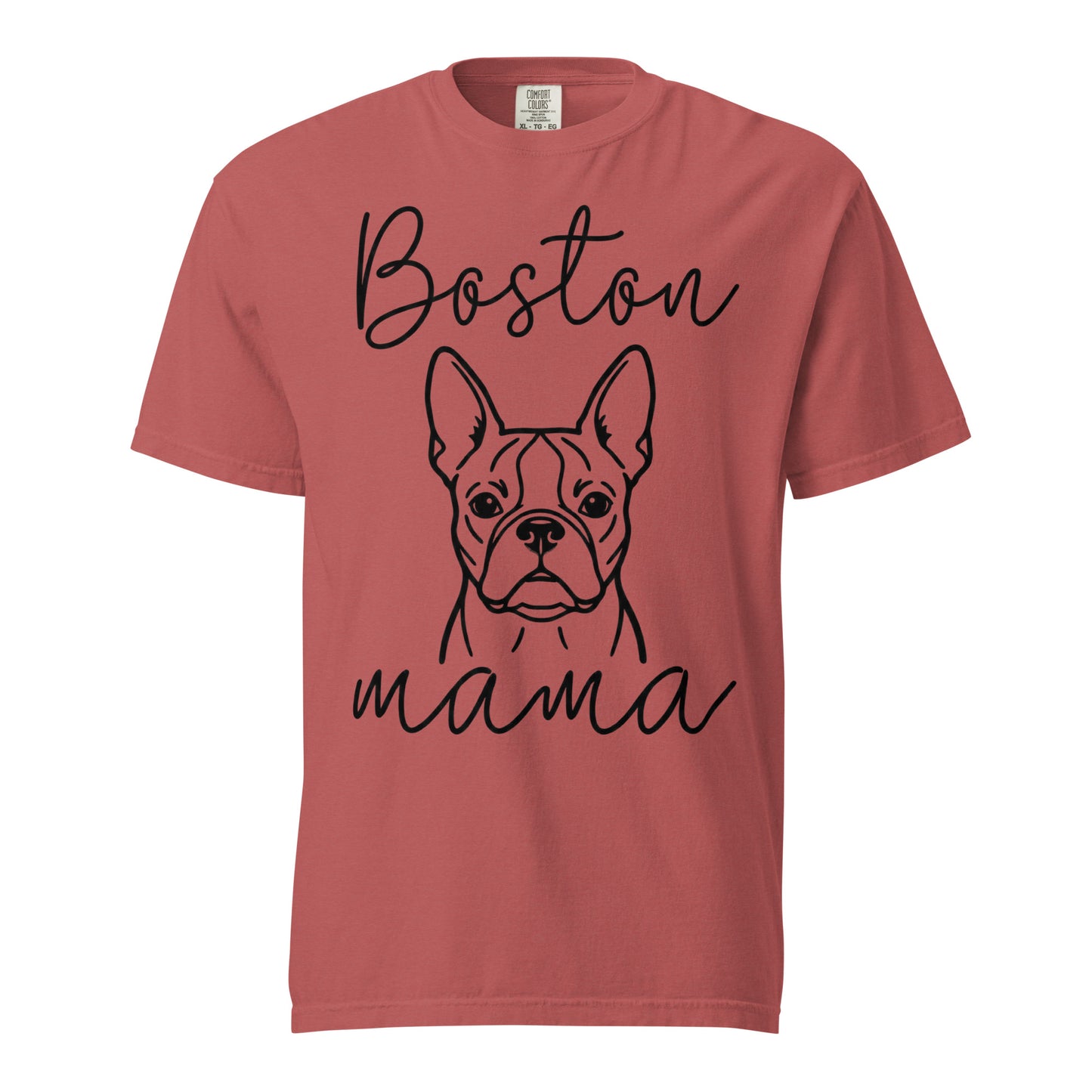 Boston Mama Mode Garment-Dyed Heavyweight T-Shirt . Crimson