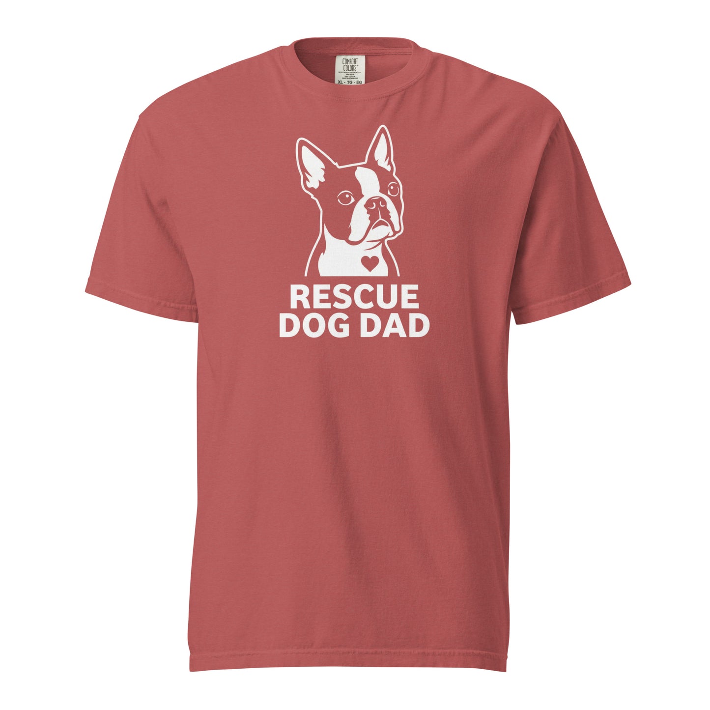 Rescue Dog Dad Garment-Dyed Heavyweight T-Shirt . Crimson