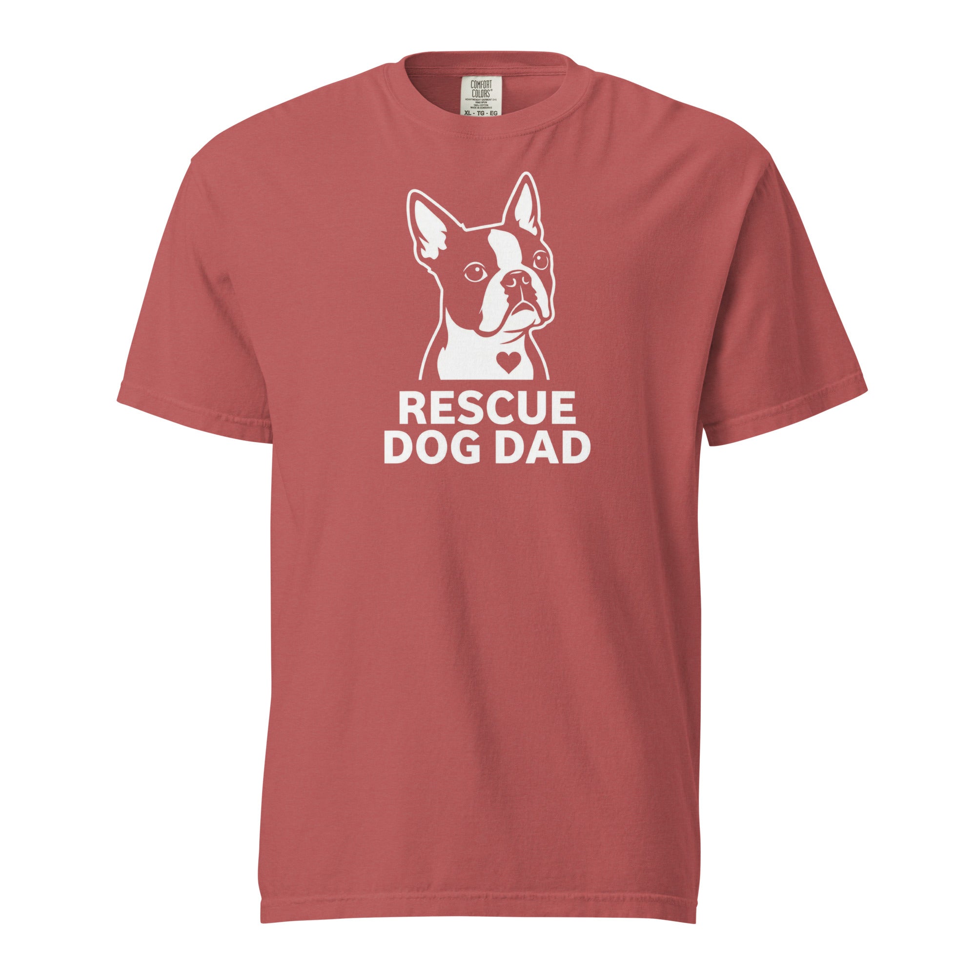 Rescue Dog Dad Garment-Dyed Heavyweight T-Shirt . Crimson