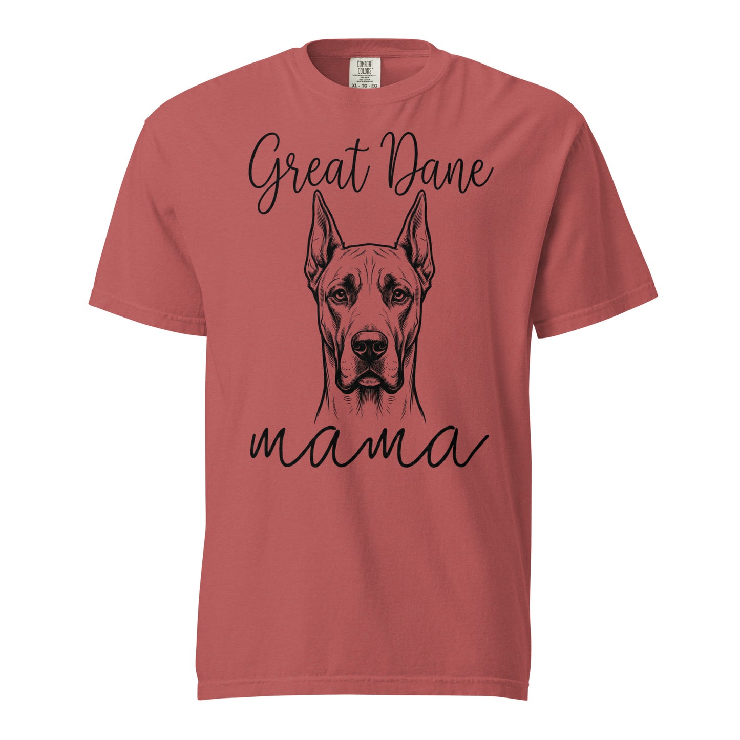 Great Dane Mama Mode Garment-dyed Heavyweight T-Shirt . Crimson