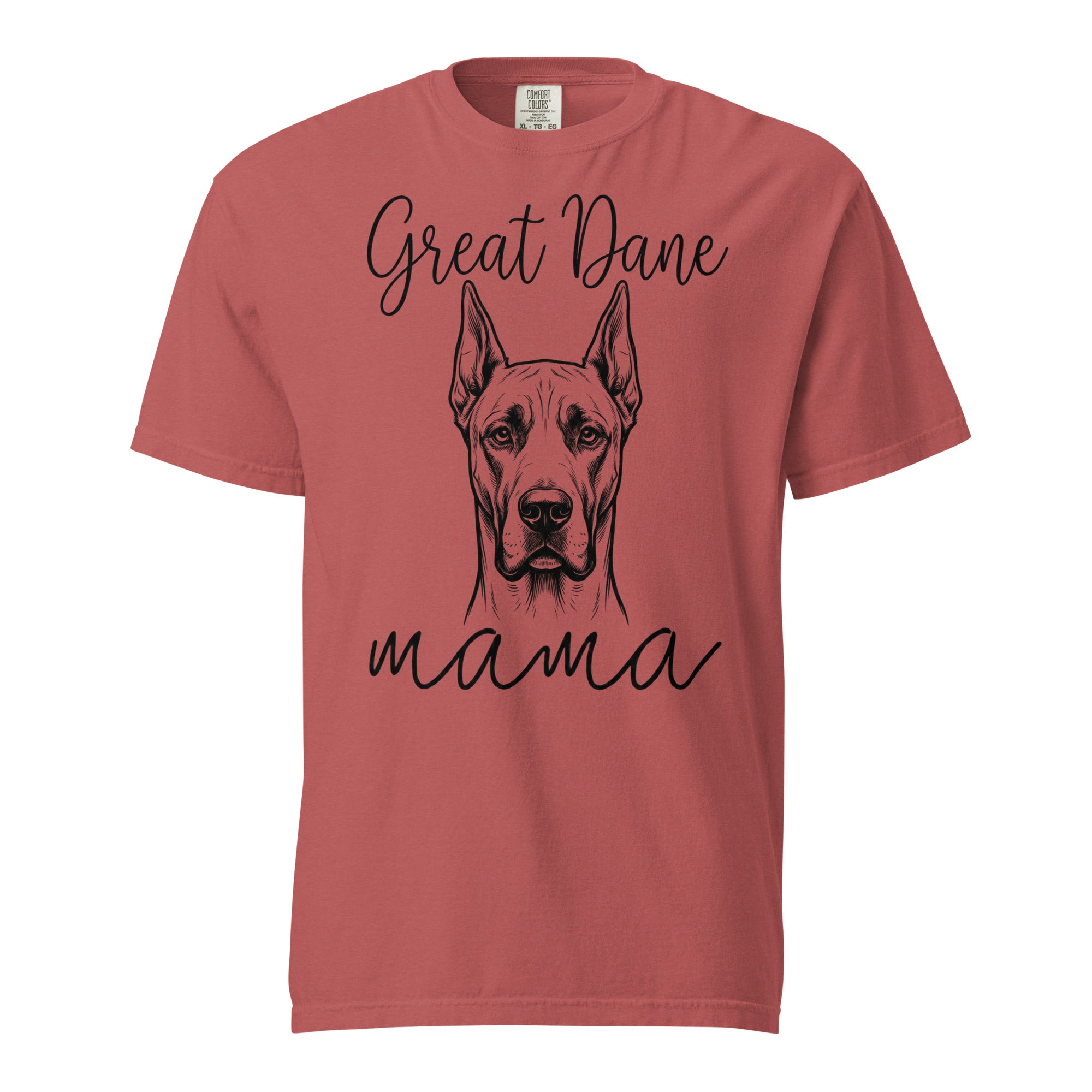 Great Dane Mama Mode Garment-dyed Heavyweight T-Shirt . Crimson