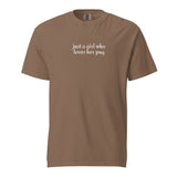 Just A Girl Who Loves Her Pug Garment-dyed Heavyweight T-Shirt . Espresso