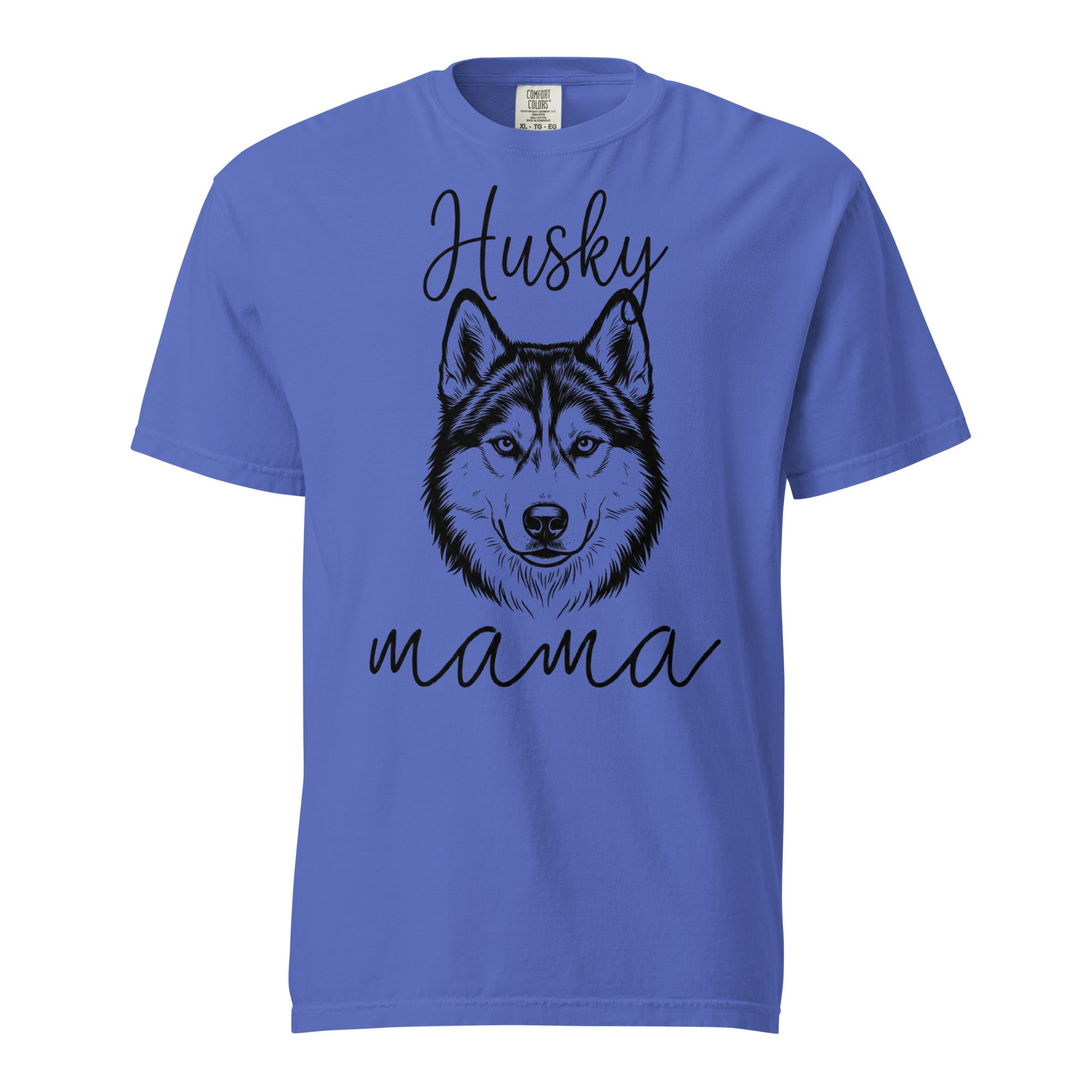 Husky Mama Mode Garment-dyed Heavyweight T-Shirt . Flo Blue