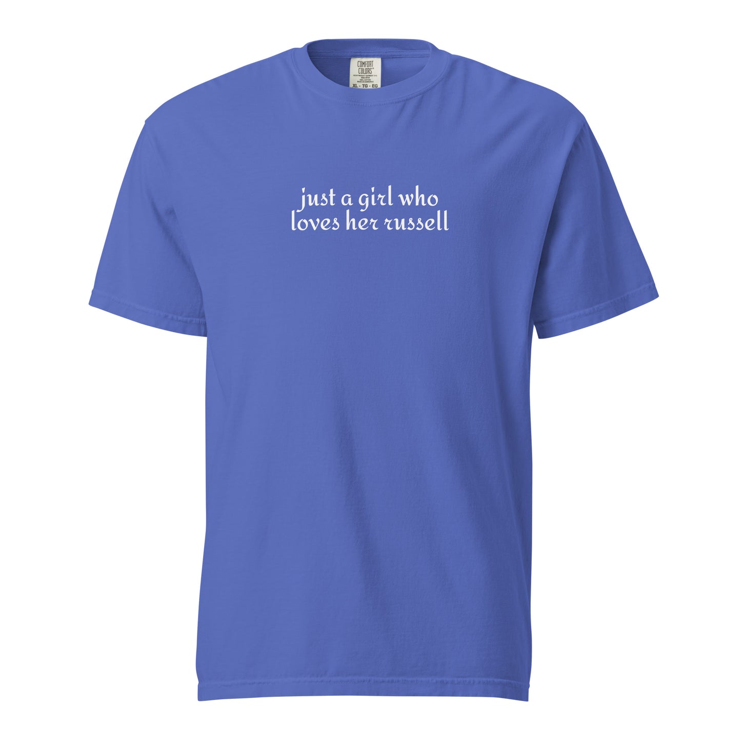 Just A Girl Who Loves Her Jack Russell Terrier Garment-dyed Heavyweight T-Shirt . Flo Blue