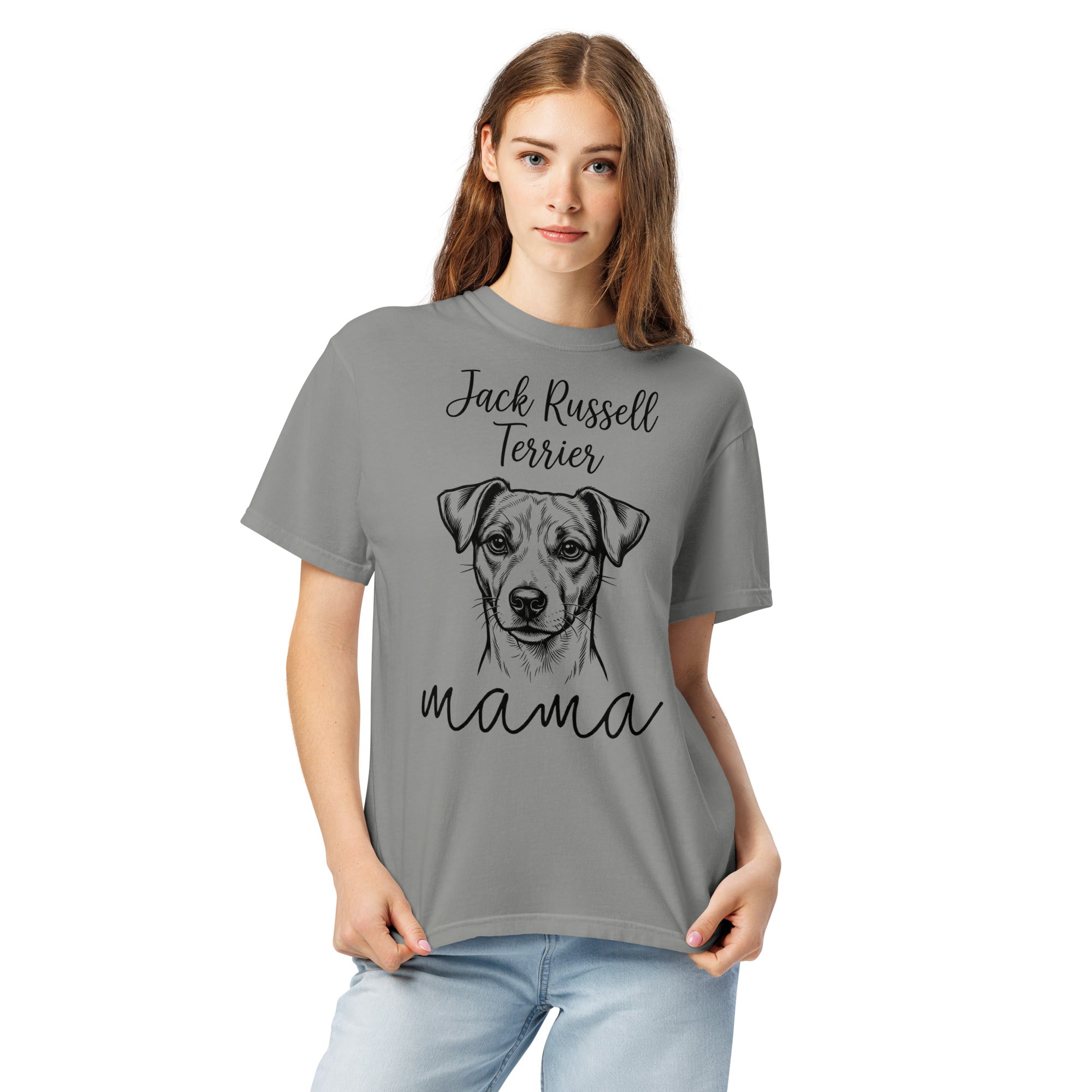 Jack Russell Terrier Mama Mode Garment-dyed Heavyweight T-Shirt .