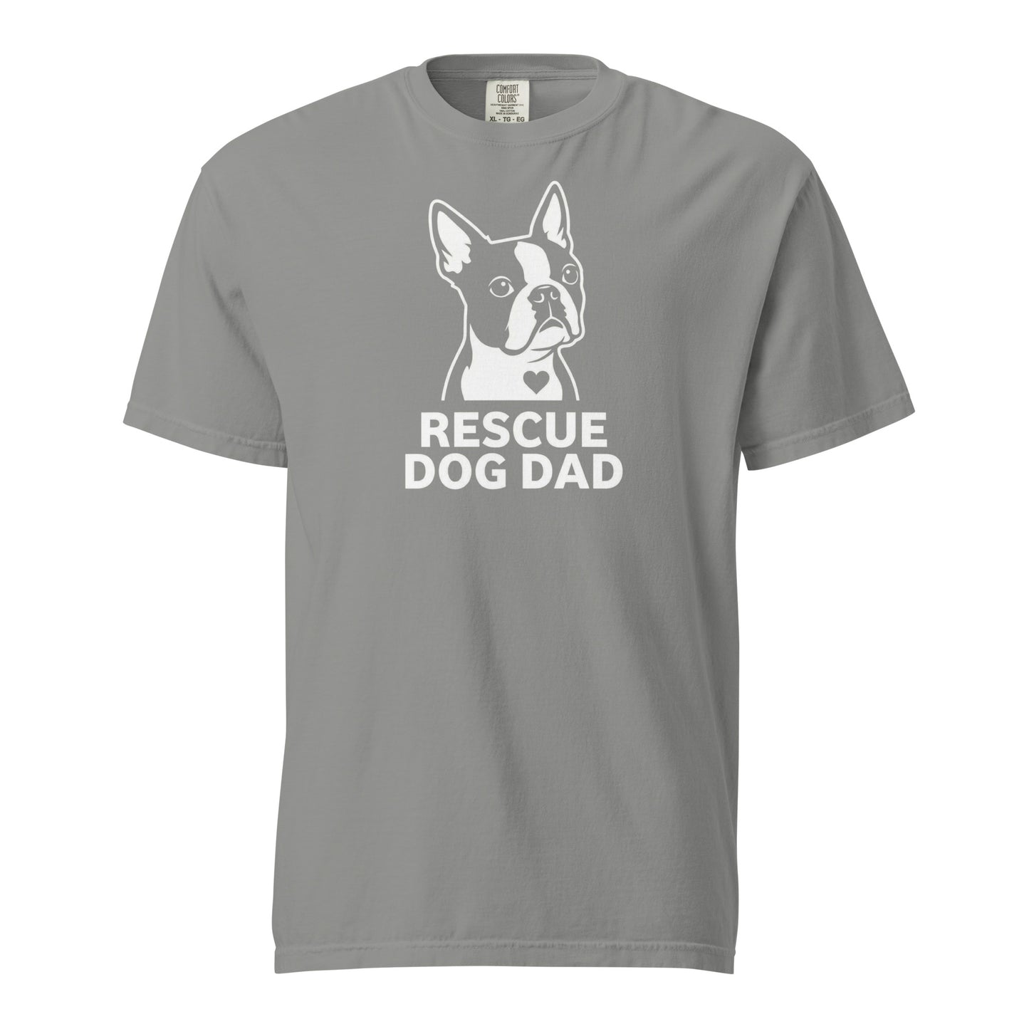 Rescue Dog Dad Garment-Dyed Heavyweight T-Shirt . Grey
